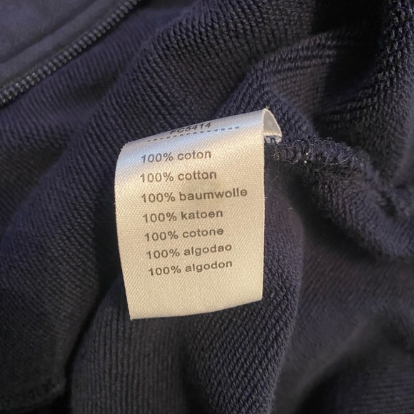 LACOSTE navy blue zip up sweater with embroided logo - Picture 3 of 7